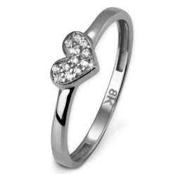 GoldDream Gold Ring Herz Zirkonia weiß Gr.54 333er Weißgold GDR503J54