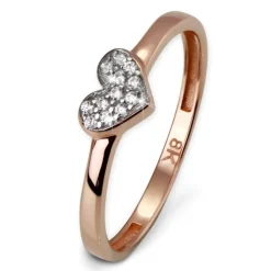 GoldDream Gold Ring Herz Zirkonia weiß Gr.56 333er Rosegold GDR503E56