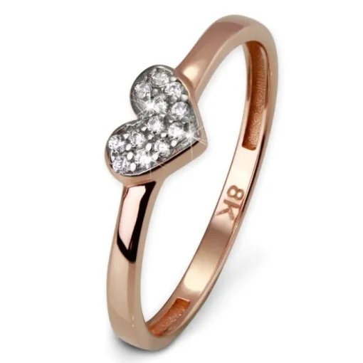 GoldDream Gold Ring Herz Zirkonia weiß Gr.58 333er Rosegold GDR503E58