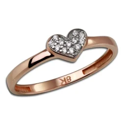 GoldDream Gold Ring Herz Zirkonia weiß Gr.56 333er Rosegold GDR503E56