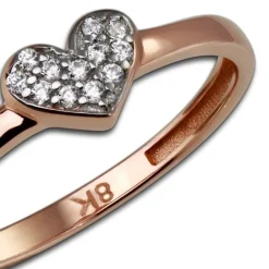 GoldDream Gold Ring Herz Zirkonia weiß Gr.58 333er Rosegold GDR503E58