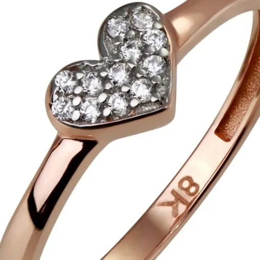 GoldDream Gold Ring Herz Zirkonia weiß Gr.58 333er Rosegold GDR503E58