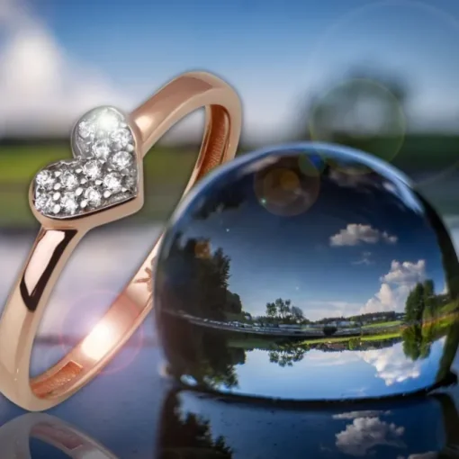 GoldDream Gold Ring Herz Zirkonia weiß Gr.58 333er Rosegold GDR503E58