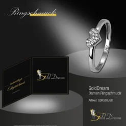 GoldDream Gold Ring Herz Zirkonia weiß Gr.58 333er Weißgold GDR503J58
