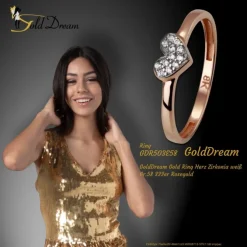 GoldDream Gold Ring Herz Zirkonia weiß Gr.58 333er Rosegold GDR503E58