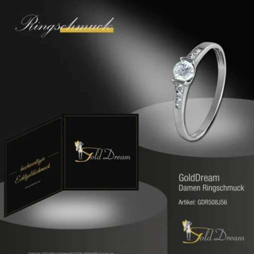 GoldDream Gold Ring Kristall Zirkonia weiß Gr.56 333er Weißgold GDR508J56