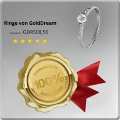 GoldDream Gold Ring Kristall Zirkonia weiß Gr.56 333er Weißgold GDR508J56