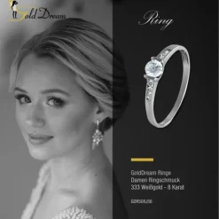GoldDream Gold Ring Kristall Zirkonia weiß Gr.56 333er Weißgold GDR508J56