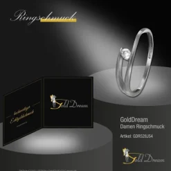 GoldDream Gold Ring New Zirkonia Gr.54 333er Weißgold GDR528J54
