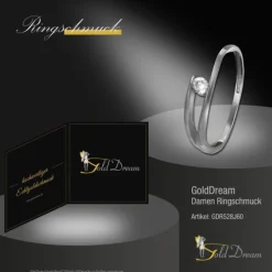 GoldDream Gold Ring New Zirkonia Gr.60 333er Weißgold GDR528J60
