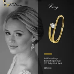 GoldDream Gold Ring New Zirkonia Gr.58 333er Gelbgold GDR528Y58