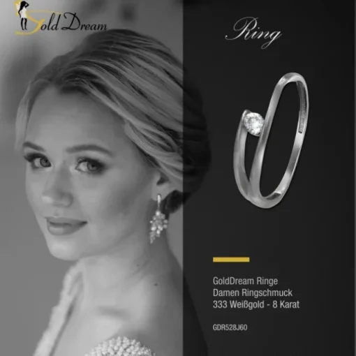 GoldDream Gold Ring New Zirkonia Gr.60 333er Weißgold GDR528J60
