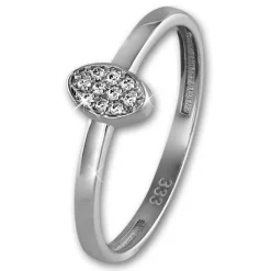 GoldDream Gold Ring Oval Zirkonia weiß Gr.60 333er Weißgold GDR507J60