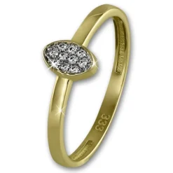 GoldDream Gold Ring Oval Zirkonia weiß Gr.58 333er Gelbgold GDR507Y58