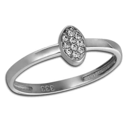 GoldDream Gold Ring Oval Zirkonia weiß Gr.56 333er Weißgold GDR507J56