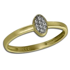 GoldDream Gold Ring Oval Zirkonia weiß Gr.58 333er Gelbgold GDR507Y58