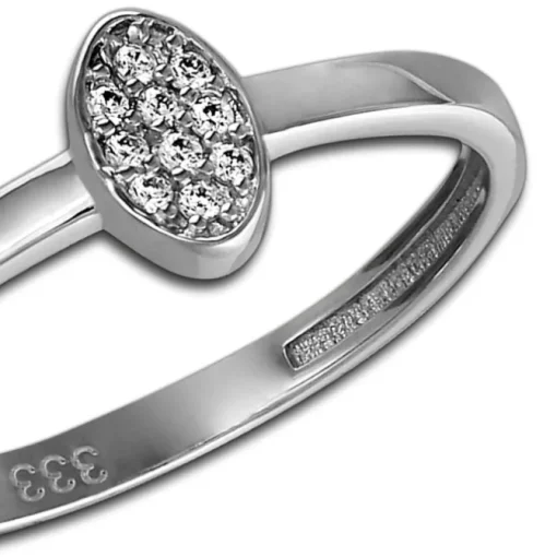 GoldDream Gold Ring Oval Zirkonia weiß Gr.60 333er Weißgold GDR507J60