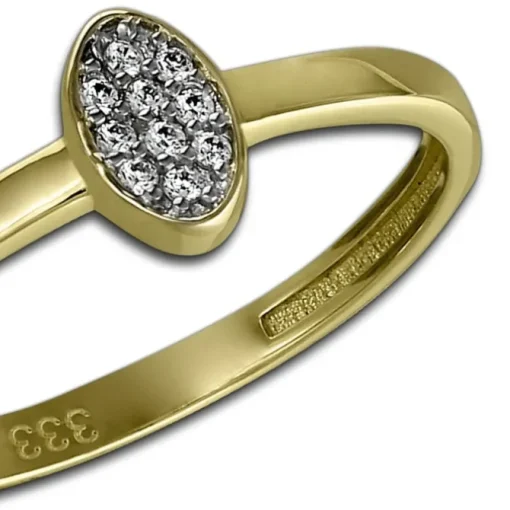 GoldDream Gold Ring Oval Zirkonia weiß Gr.58 333er Gelbgold GDR507Y58