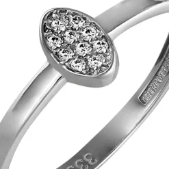 GoldDream Gold Ring Oval Zirkonia weiß Gr.60 333er Weißgold GDR507J60