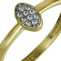 GoldDream Gold Ring Oval Zirkonia weiß Gr.58 333er Gelbgold GDR507Y58
