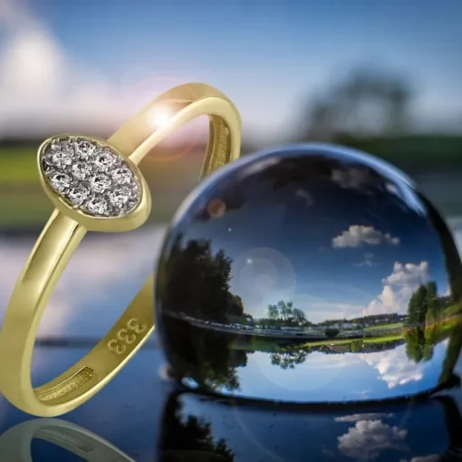 GoldDream Gold Ring Oval Zirkonia weiß Gr.58 333er Gelbgold GDR507Y58