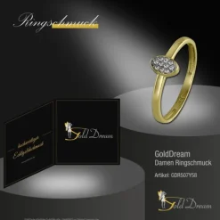 GoldDream Gold Ring Oval Zirkonia weiß Gr.58 333er Gelbgold GDR507Y58