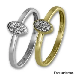 GoldDream Gold Ring Oval Zirkonia weiß Gr.56 333er Weißgold GDR507J56