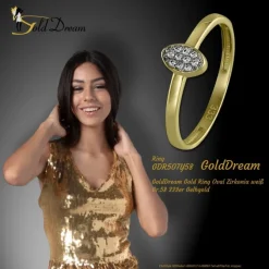 GoldDream Gold Ring Oval Zirkonia weiß Gr.58 333er Gelbgold GDR507Y58