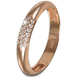 GoldDream Gold Ring 3-reihig Zirkonia Gr.56 333er Rosegold GDR559E56