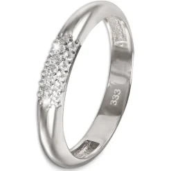 GoldDream Gold Ring 3-reihig Zirkonia Gr.56 333er Weißgold GDR559J56