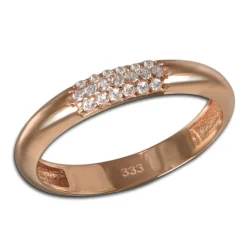 GoldDream Gold Ring 3-reihig Zirkonia Gr.56 333er Rosegold GDR559E56