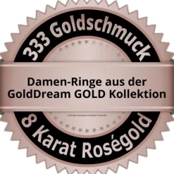 GoldDream Gold Ring 3-reihig Zirkonia Gr.56 333er Rosegold GDR559E56
