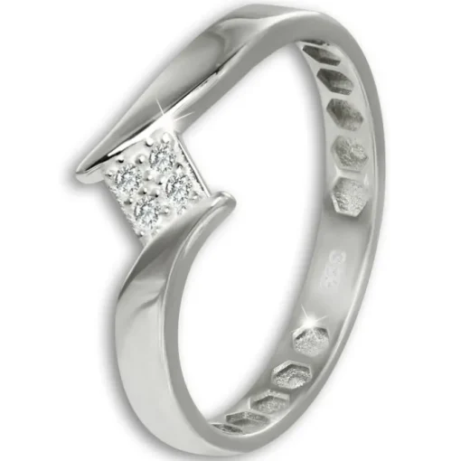 GoldDream Gold Ring Square Gr.58 333er Weißgold GDR549J58