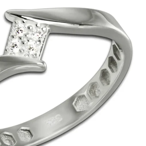 GoldDream Gold Ring Square Gr.58 333er Weißgold GDR549J58