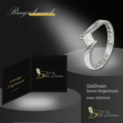 GoldDream Gold Ring Square Gr.58 333er Weißgold GDR549J58