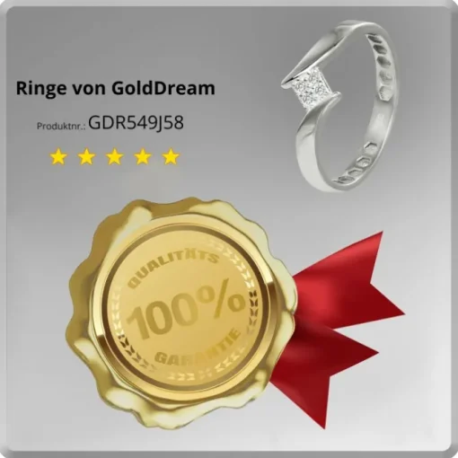 GoldDream Gold Ring Square Gr.58 333er Weißgold GDR549J58