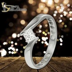GoldDream Gold Ring Square Gr.58 333er Weißgold GDR549J58