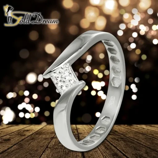 GoldDream Gold Ring Square Gr.58 333er Weißgold GDR549J58