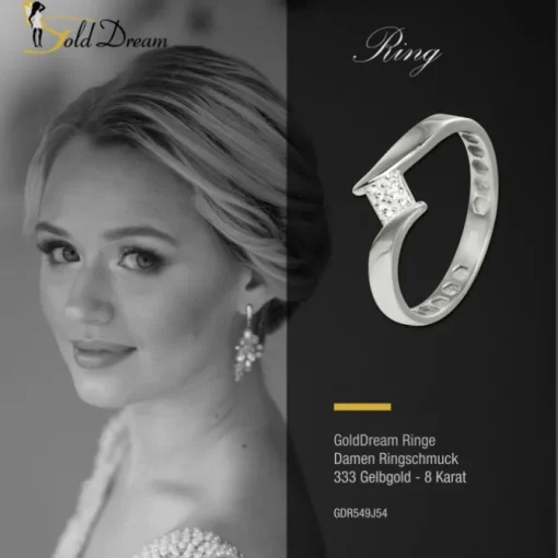 GoldDream Gold Ring Square Gr.54 333er Weißgold GDR549J54