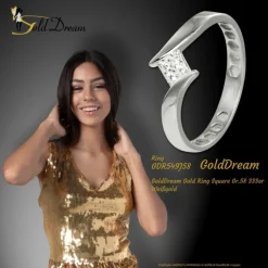 GoldDream Gold Ring Square Gr.58 333er Weißgold GDR549J58