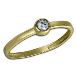 GoldDream Gold Ring Stein Zirkonia weiß Gr.60 333er Gelbgold GDR509Y60