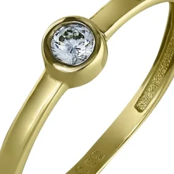 GoldDream Gold Ring Stein Zirkonia weiß Gr.60 333er Gelbgold GDR509Y60