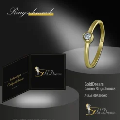 GoldDream Gold Ring Stein Zirkonia weiß Gr.60 333er Gelbgold GDR509Y60