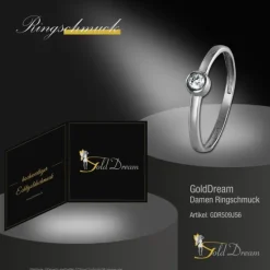 GoldDream Gold Ring Stein Zirkonia weiß Gr.56 333er Weißgold GDR509J56