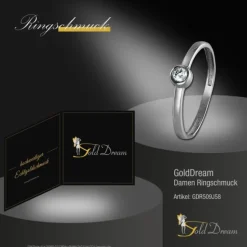 GoldDream Gold Ring Stein Zirkonia weiß Gr.58 333er Weißgold GDR509J58