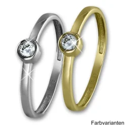 GoldDream Gold Ring Stein Zirkonia weiß Gr.58 333er Weißgold GDR509J58