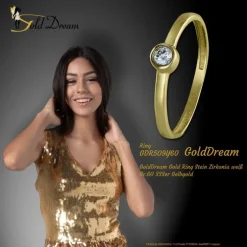 GoldDream Gold Ring Stein Zirkonia weiß Gr.60 333er Gelbgold GDR509Y60