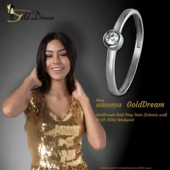 GoldDream Gold Ring Stein Zirkonia weiß Gr.58 333er Weißgold GDR509J58