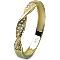 GoldDream Gold Ring Twisted Gr.58 Zirkonia weiß 333er Gelbgold GDR540Y58