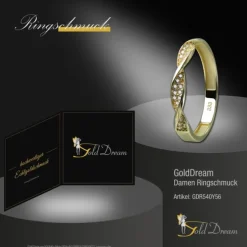 GoldDream Gold Ring Twisted Gr.56 Zirkonia weiß 333er Gelbgold GDR540Y56